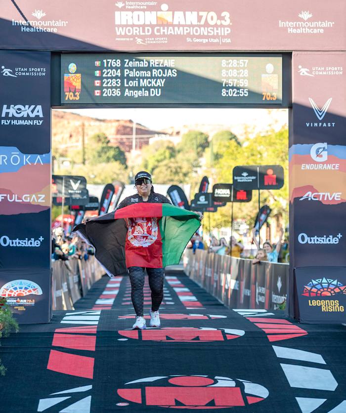 In Utah, Rezaie became the first Afghan woman to conquer the Ironman 70.3 World Championship, but the question still nags at her: “Why should I be the first?”